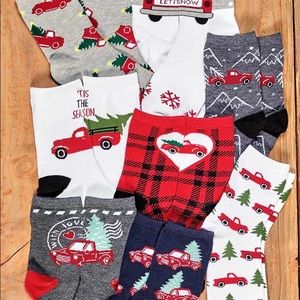 Little Red Truck (8) pair crew socks